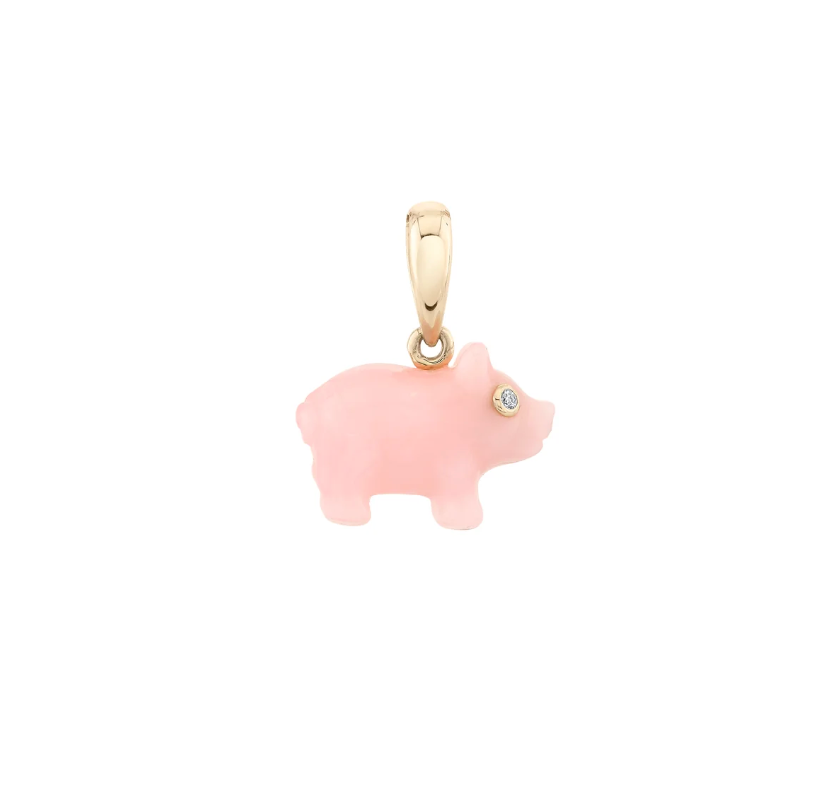Opal Baby Pig Charm