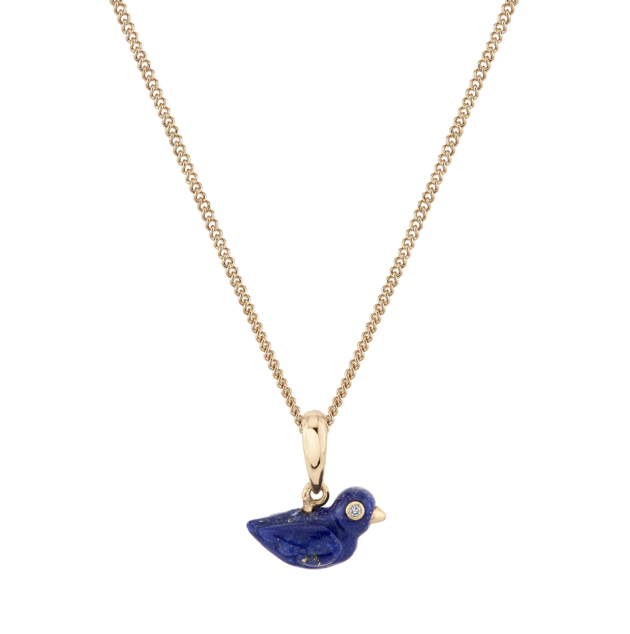 Lapis Baby Bird Charm