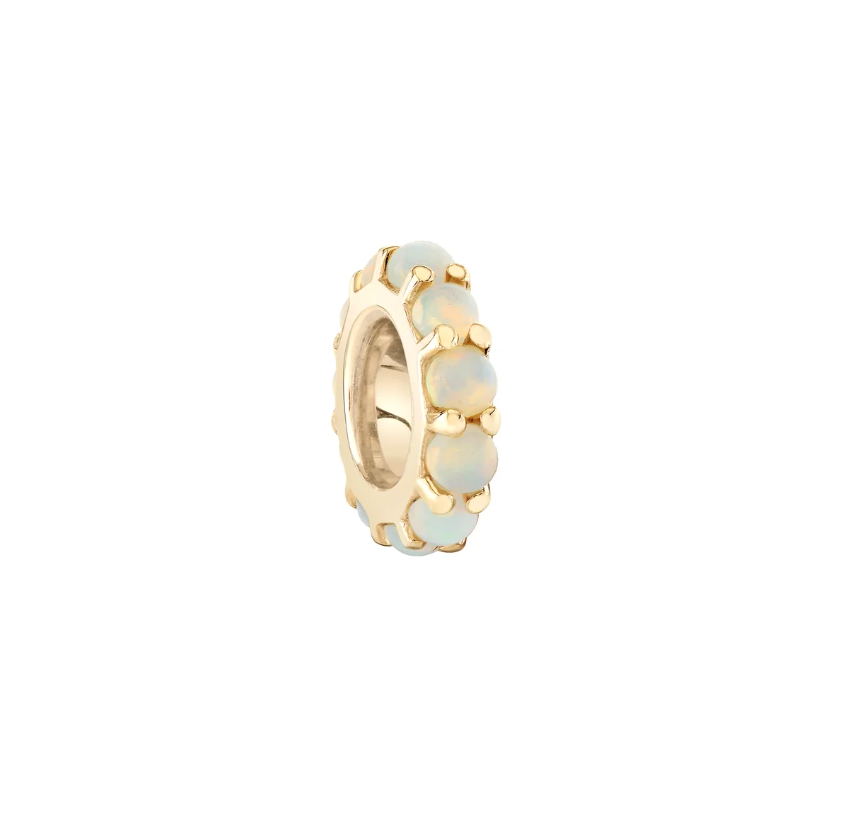 Ethiopian Opal Gold Rondelle Bead