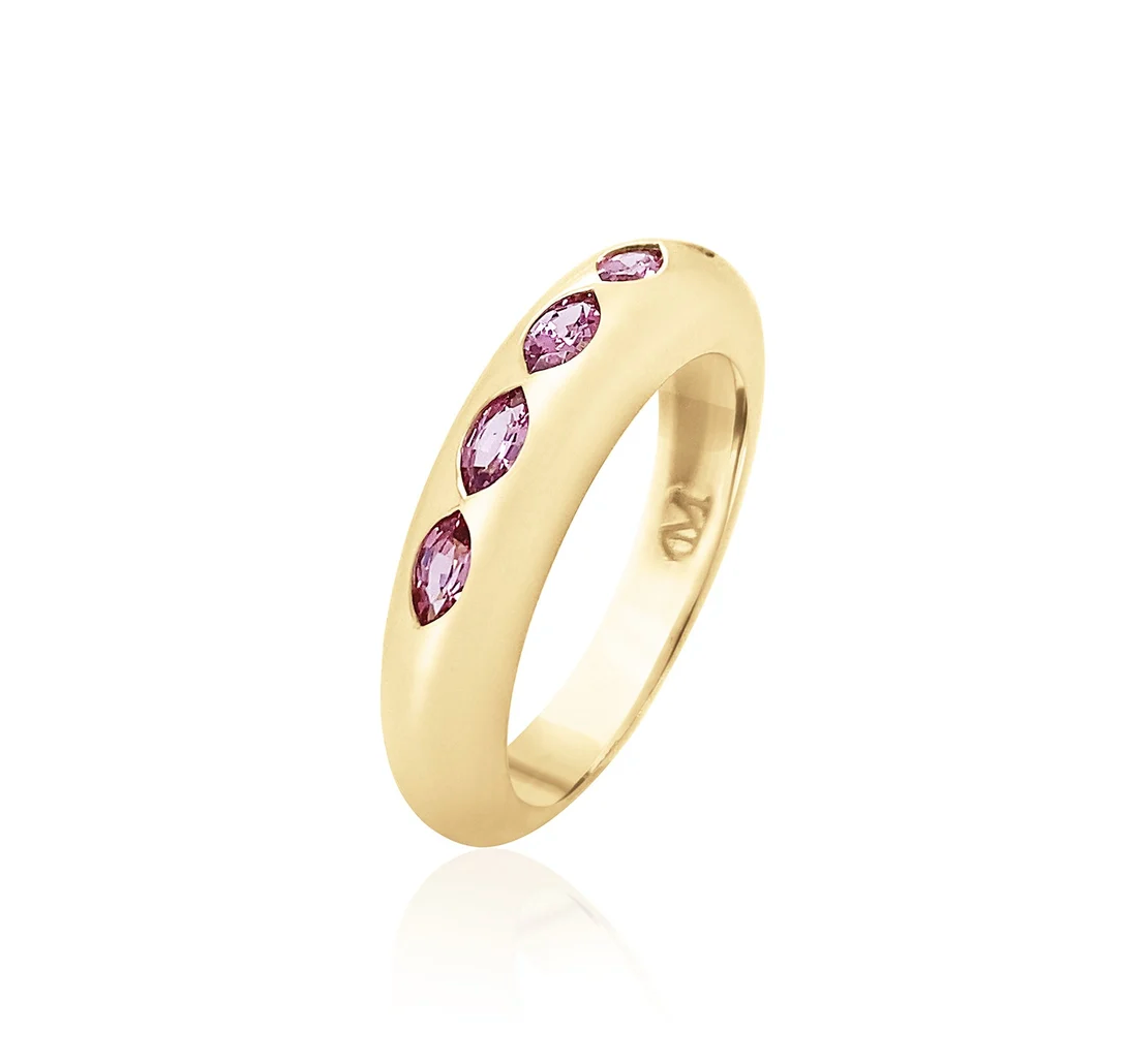 5 MARQUISE SKINNY NOMAD RING - MALAYA GARNET