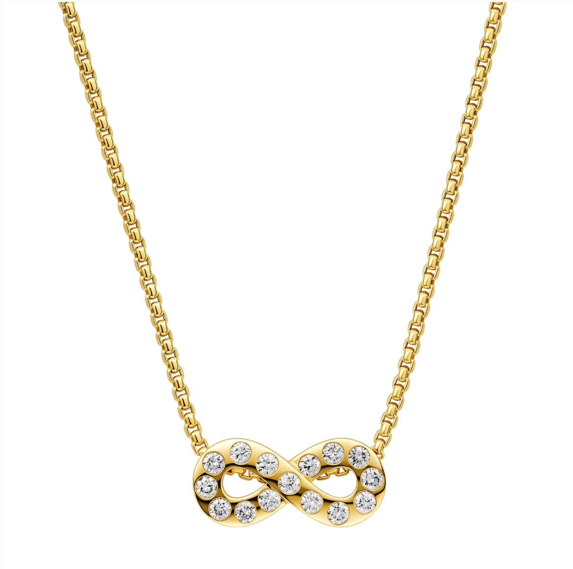 14K YG Jumbo Diamond Infinity Necklace