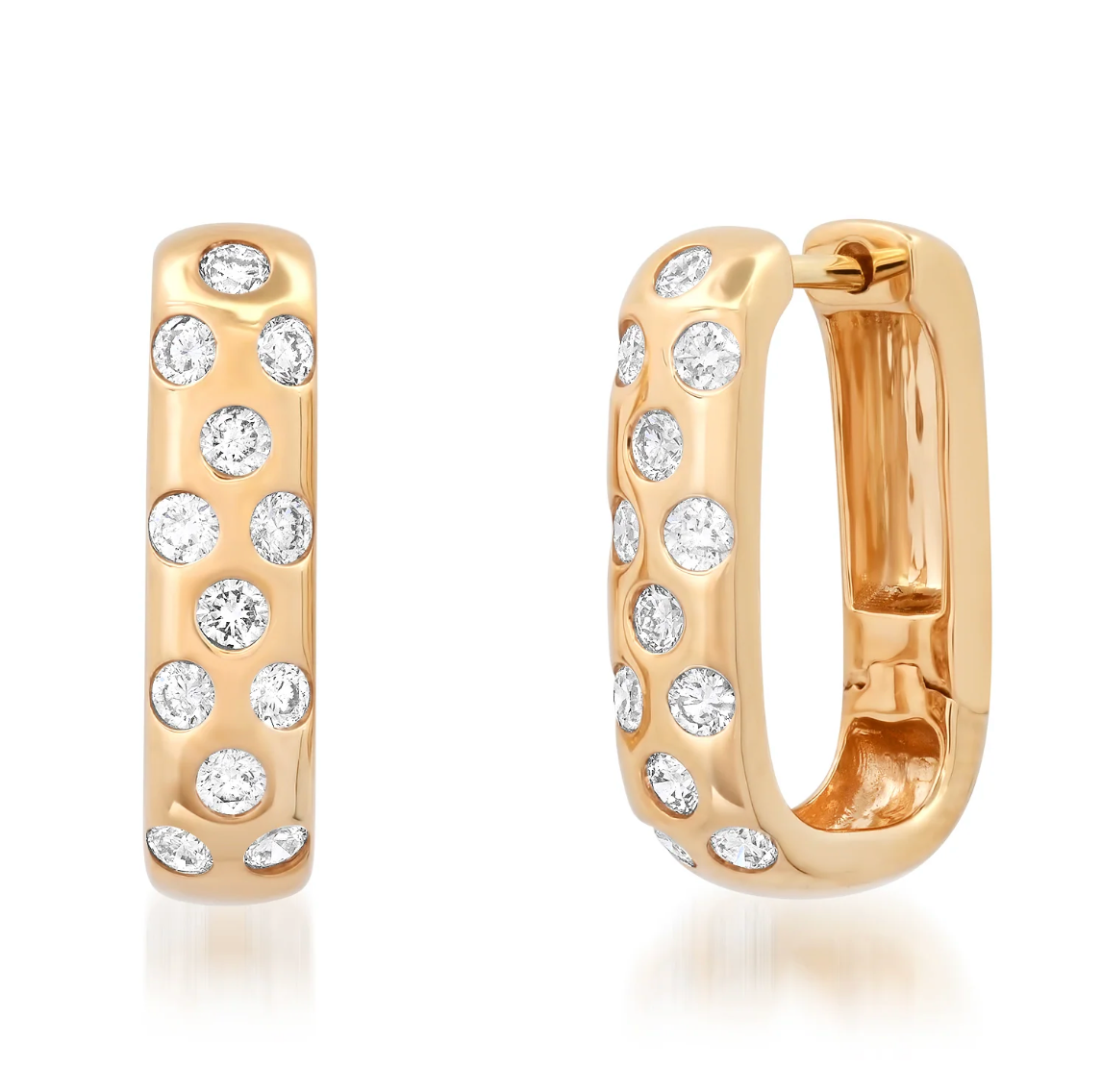 14K YG Mave Scattered Diamond Huggies