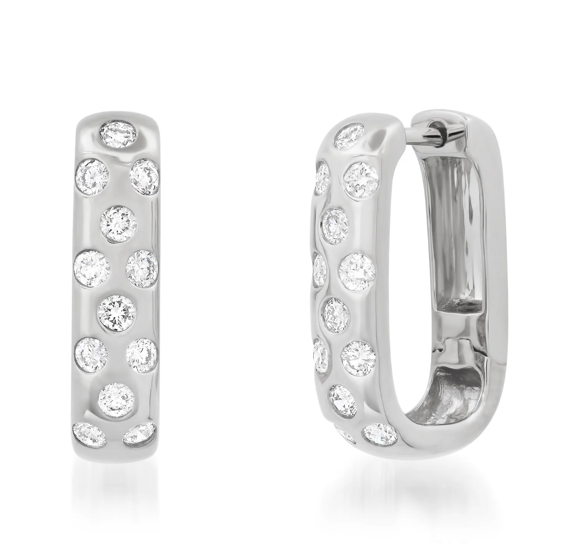 14K YG Mave Scattered Diamond Huggies