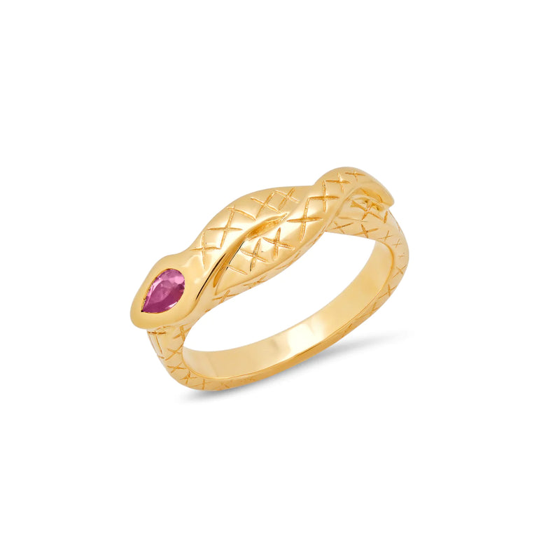 Sophia Serpent Ring with Pink Tourmaline