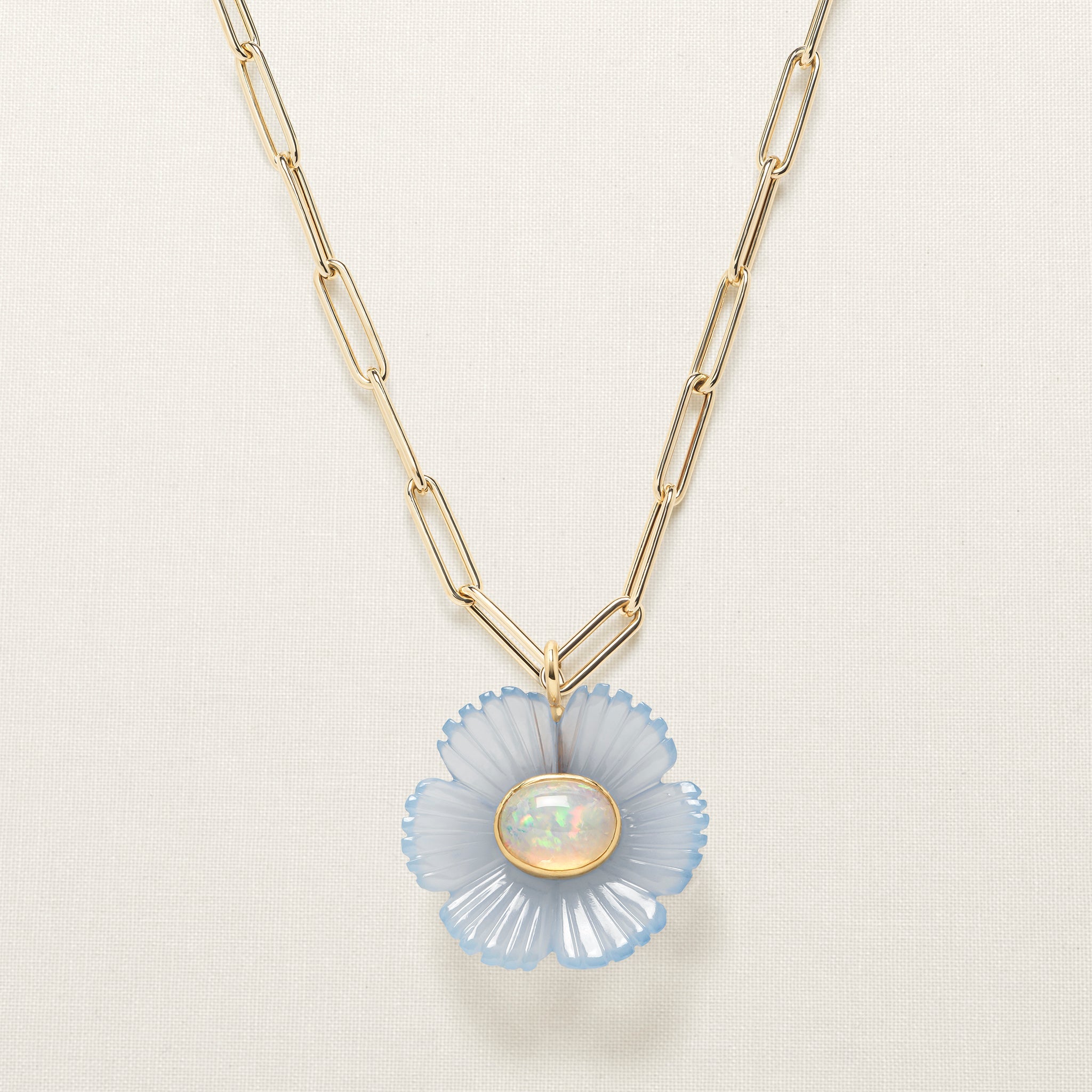 Paradise Flower Pendant XL Chalcedony Opal