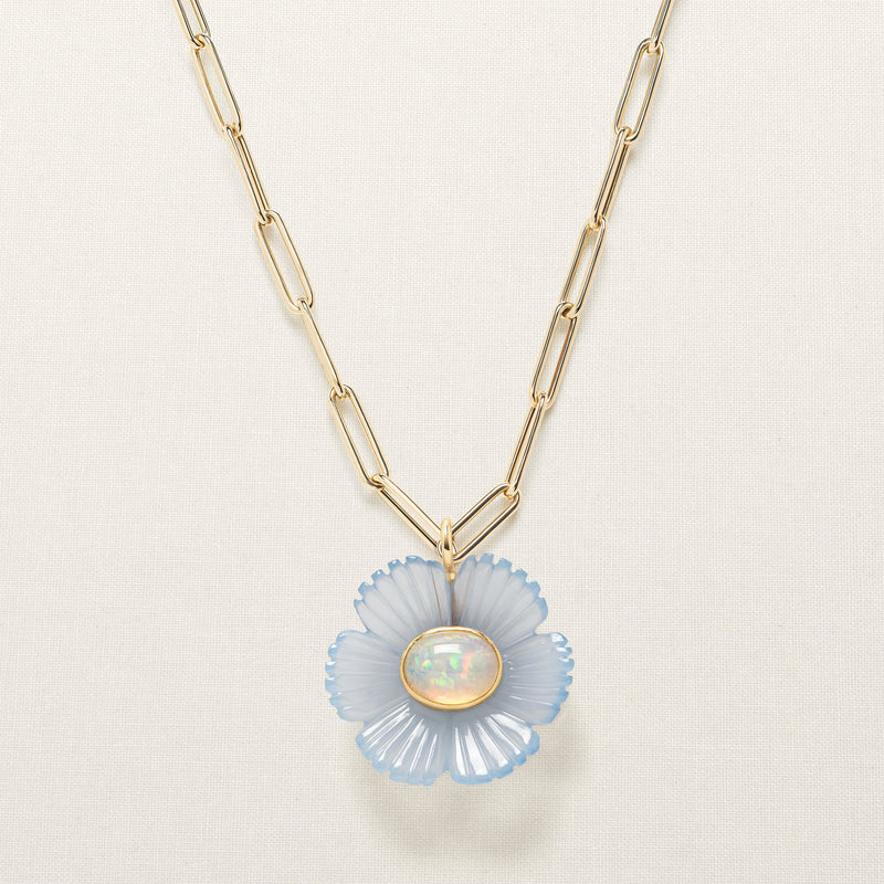 Paradise Flower Pendant XL Chalcedony Opal
