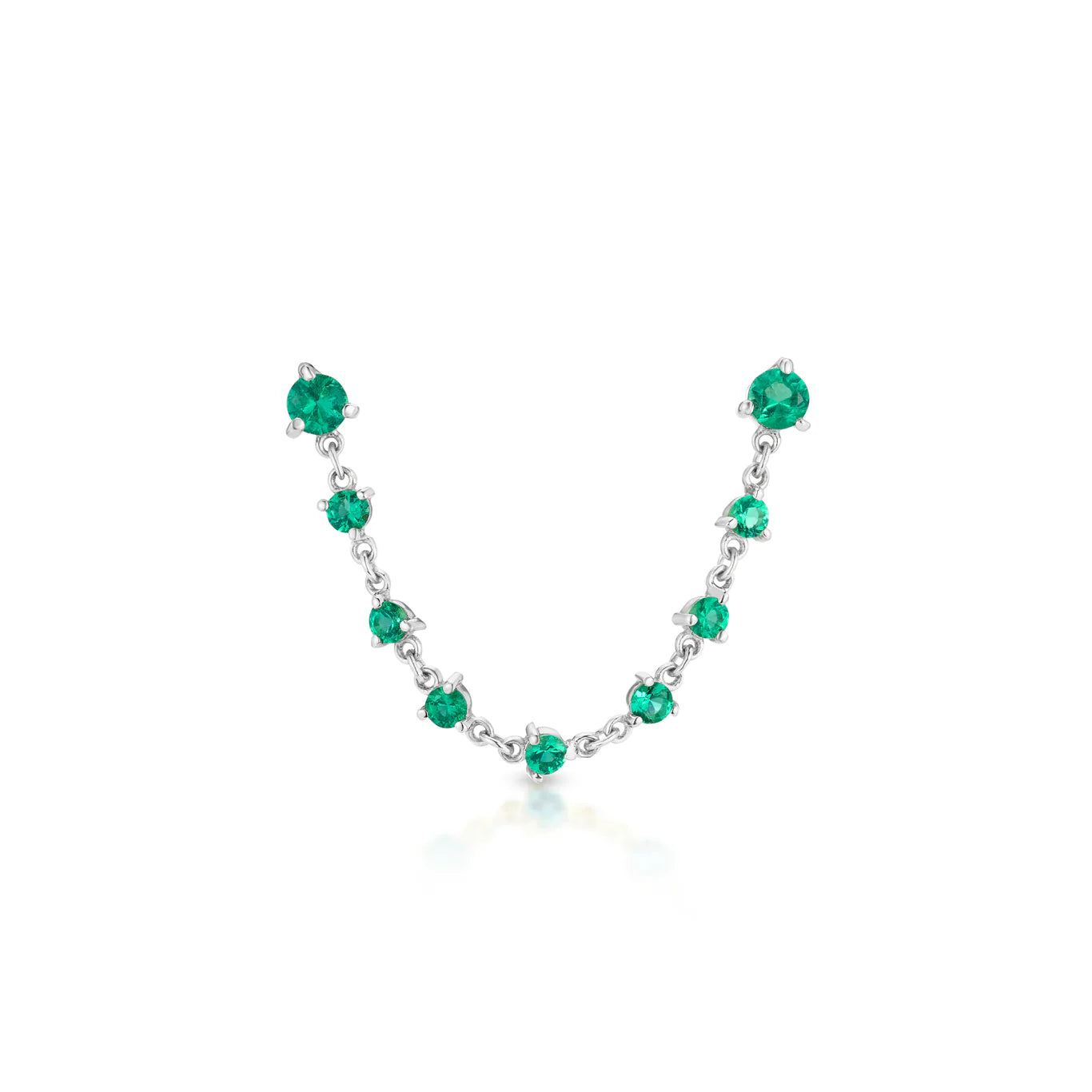Green Emerald Sparkler Double Earring