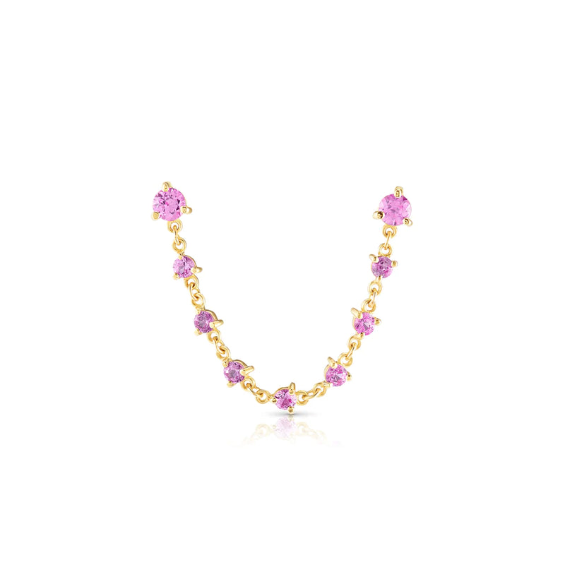 Pink Sapphire Sparkler Double Earring