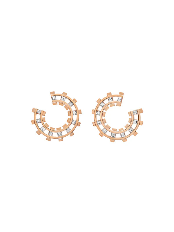 Railroad Diamond Loop Earrings