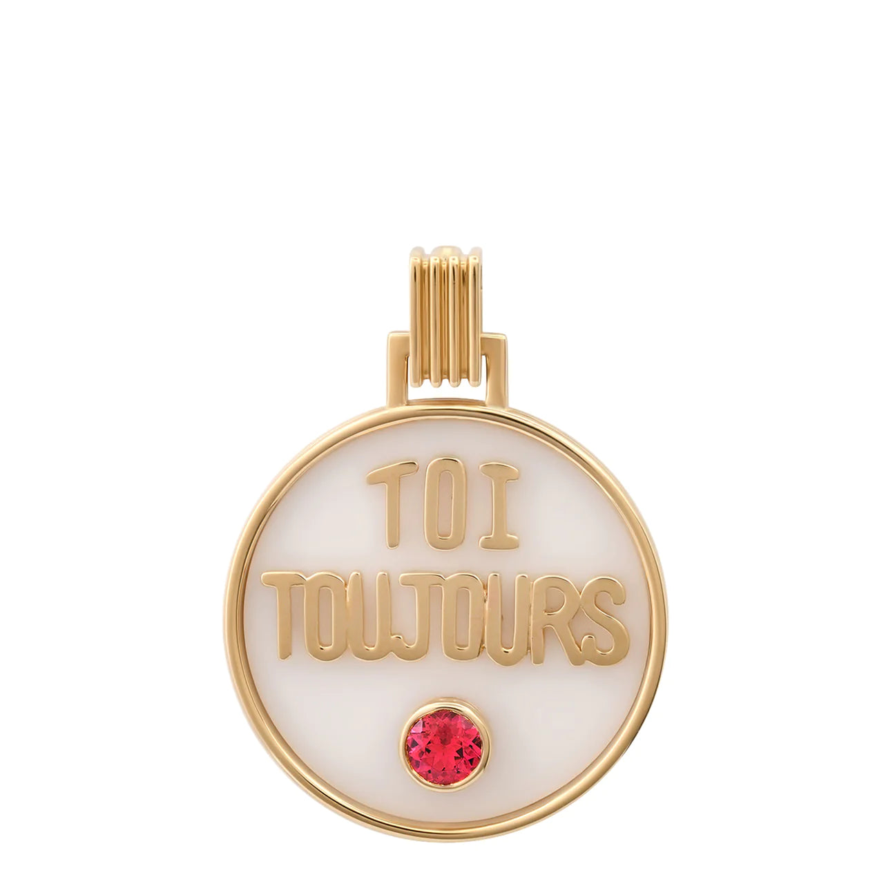 Toi Toujours Pendant in White Onyx and Pink Tourmaline