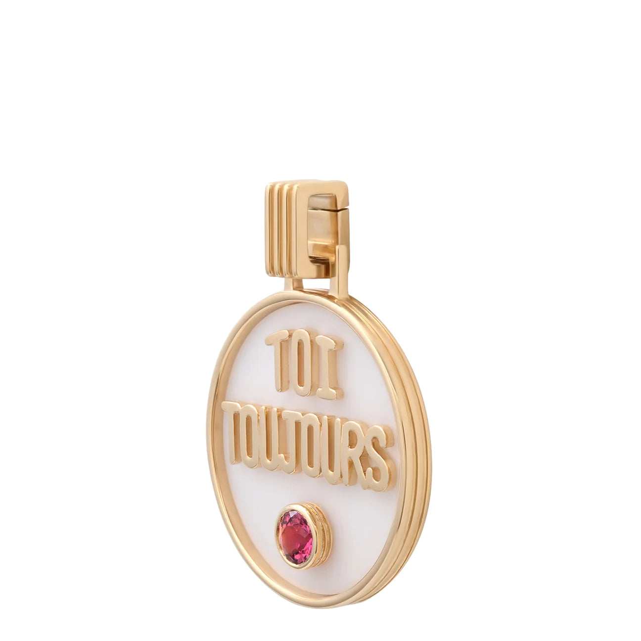 Toi Toujours Pendant in White Onyx and Pink Tourmaline