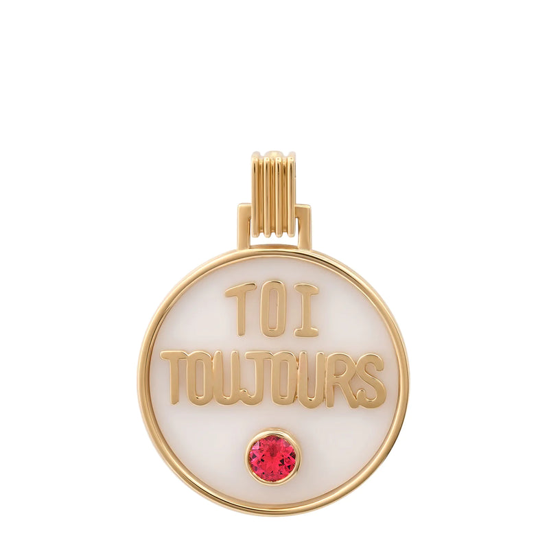 Toi Toujours Pendant in White Onyx and Pink Tourmaline