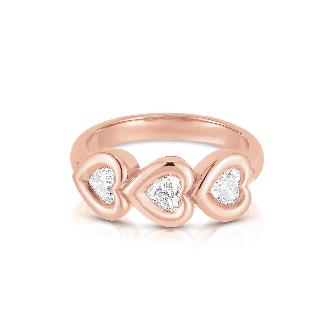 Puffy Trio Heart Ring