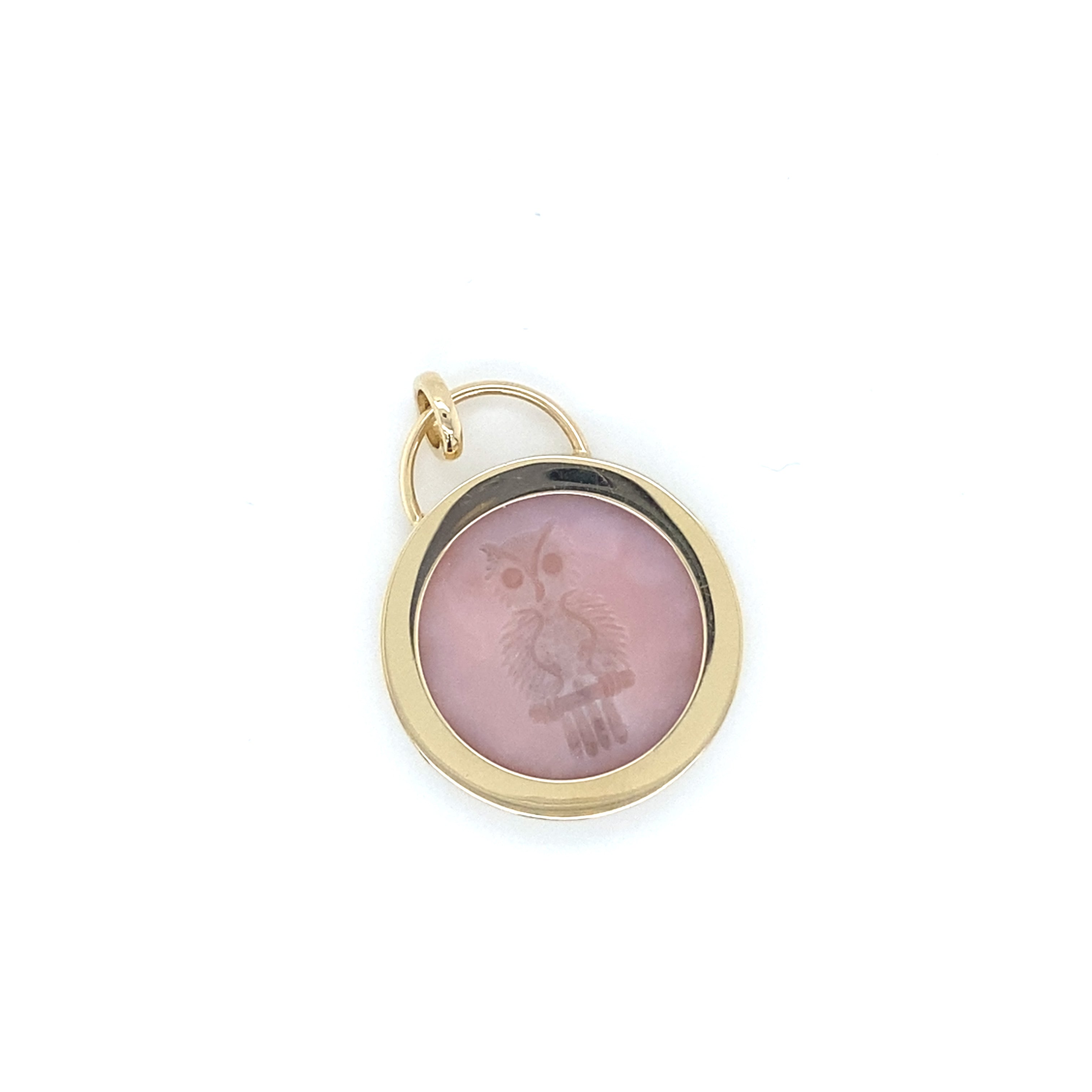 Double Layer Pink Opal Fantasy Owl Padlock