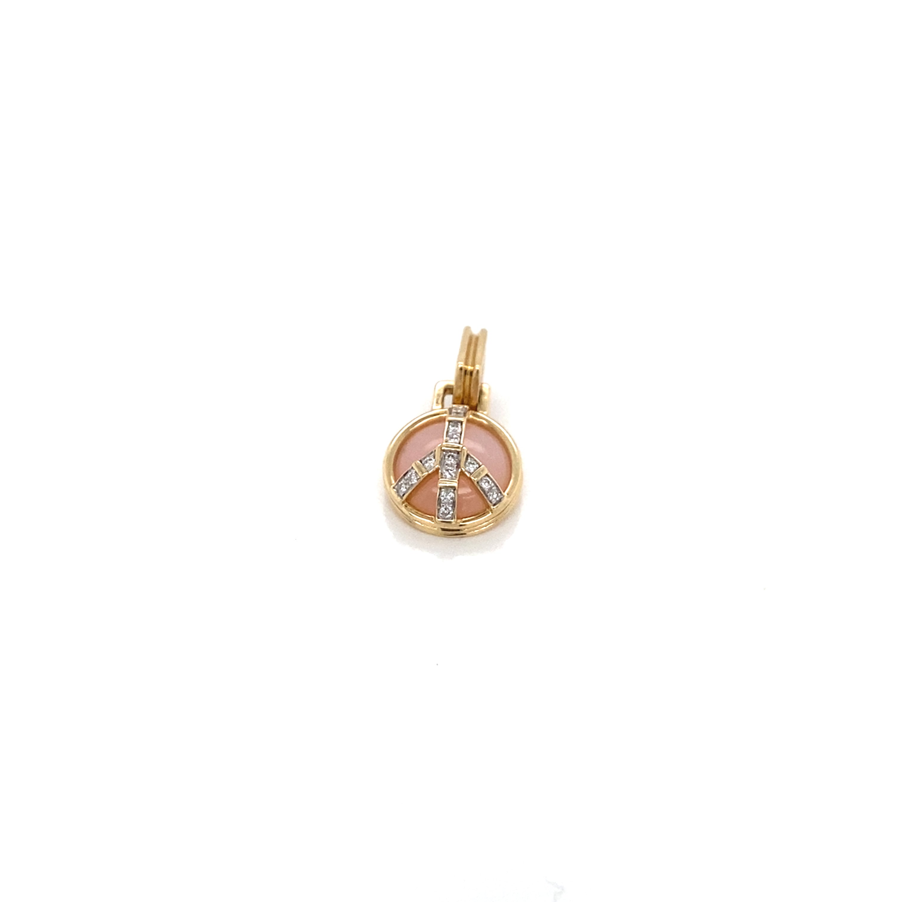 MINI PINK OPAL DIAMONDS PEACE CHARM