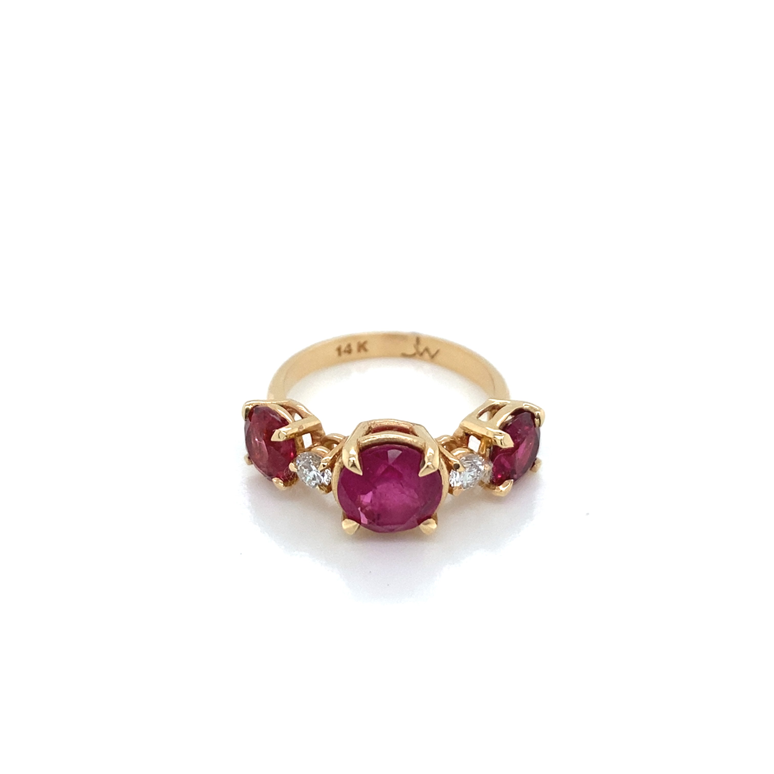 PINK TOURMALINE 3 STONE RING