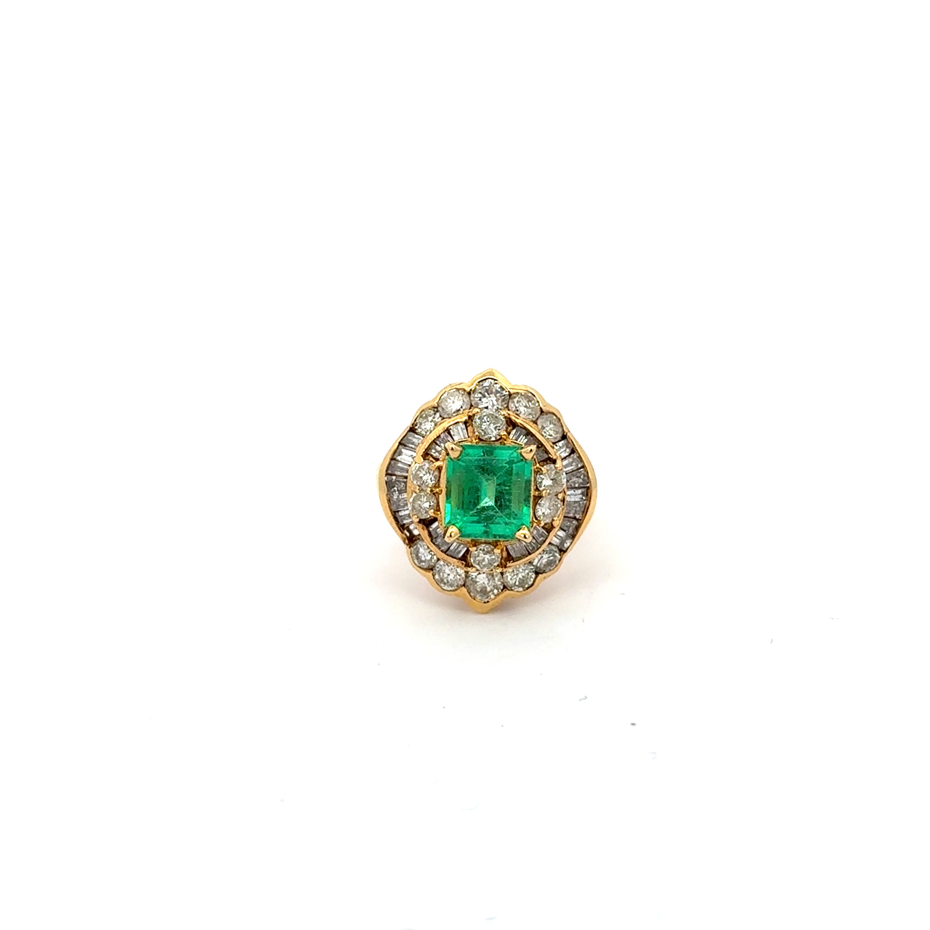 Vintage Estate Emerald Diamond Ring
