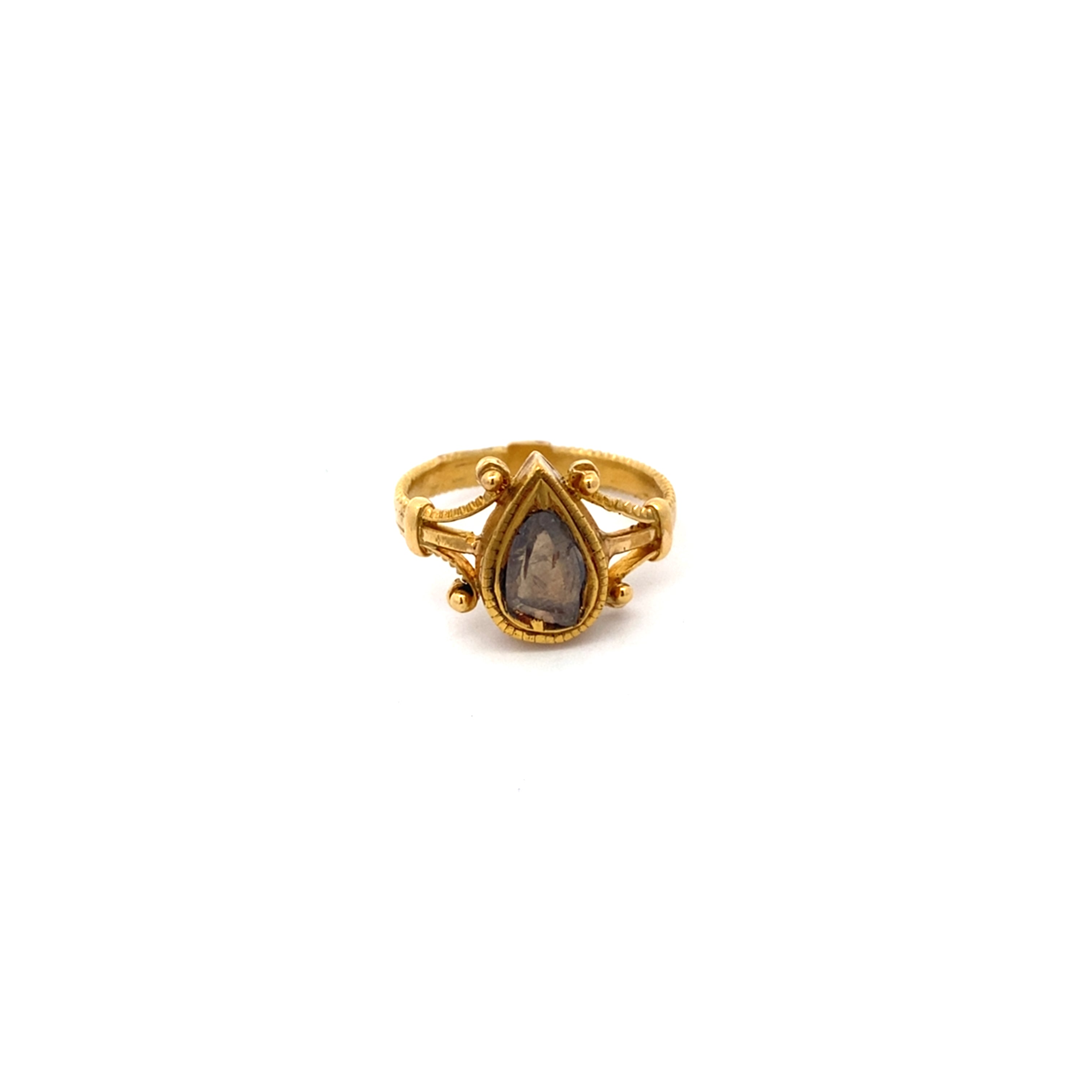 Vintage Rose Cut Diamond and Hidden Ruby Ring