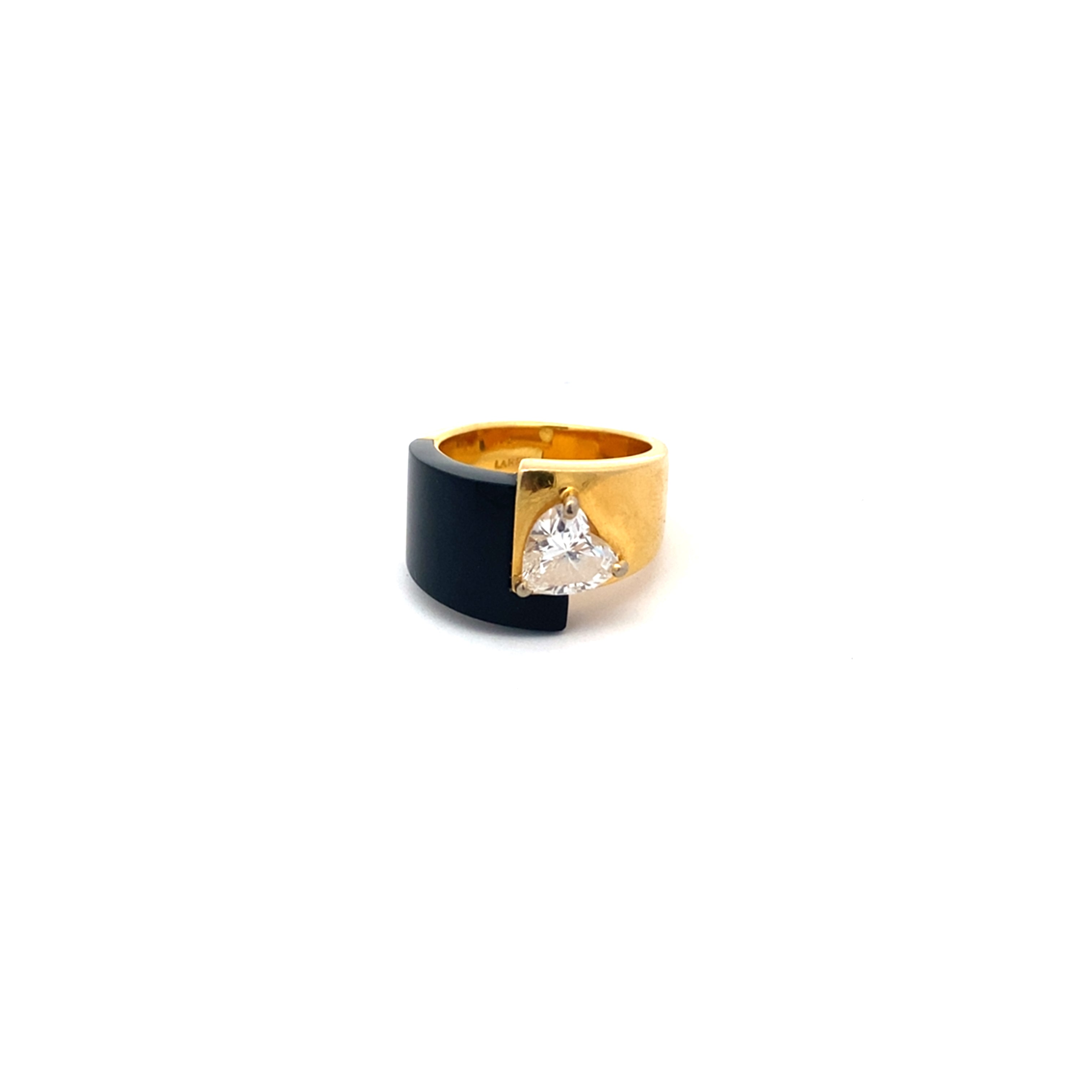 Vintage Onyx and Diamond Heart Ring