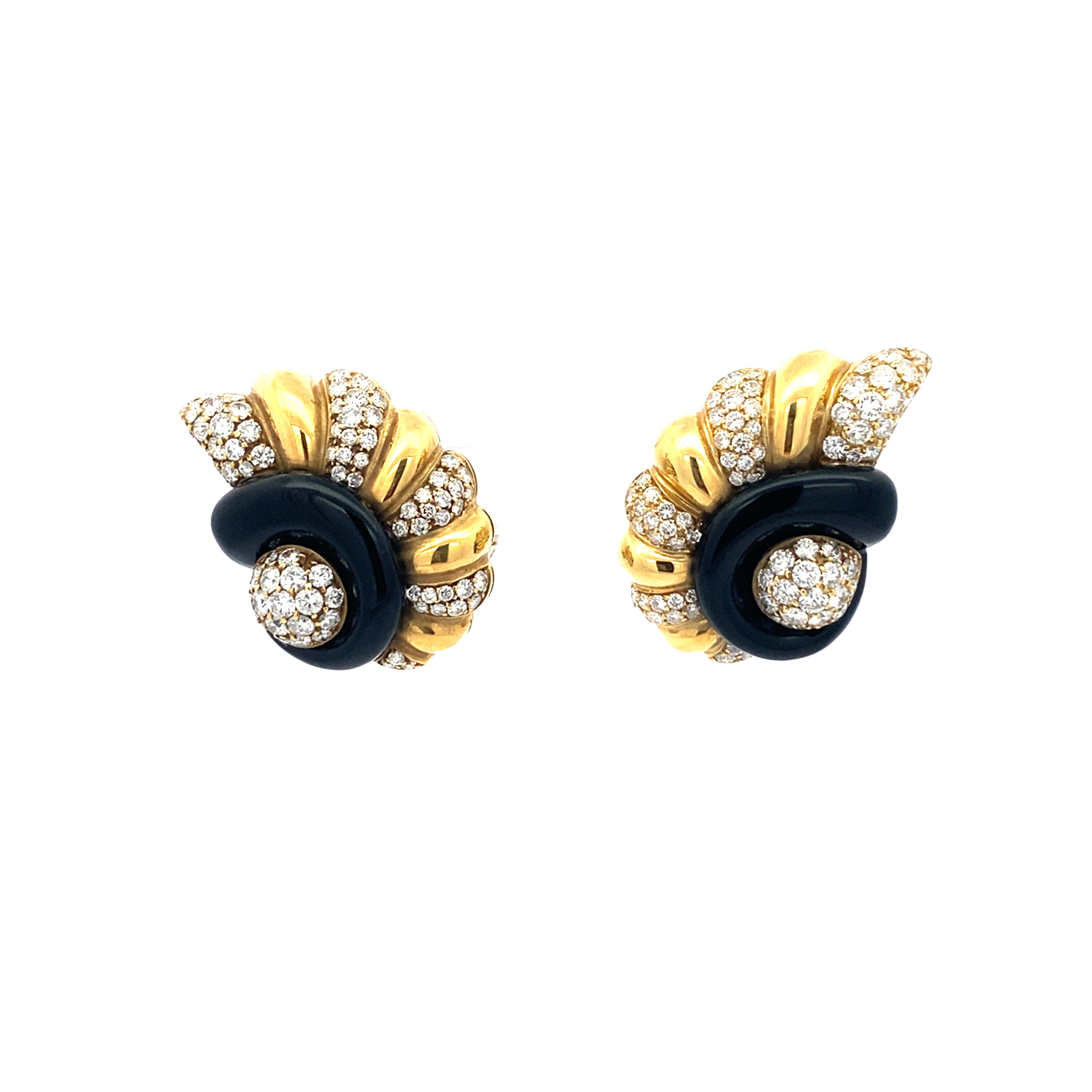 Vintage Onyx and Diamond Earrings