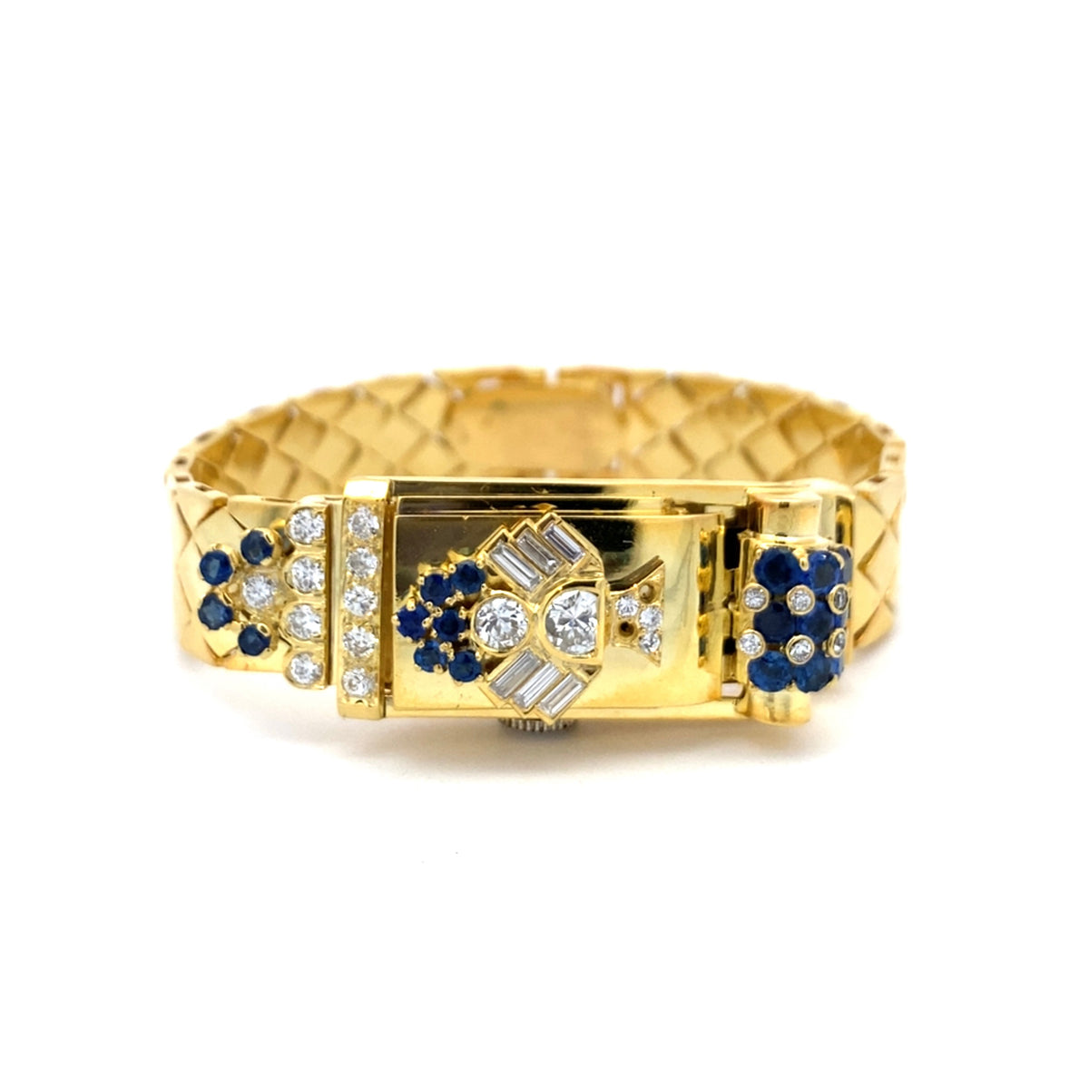 Vintage Retro Diamond & Sapphire Watch