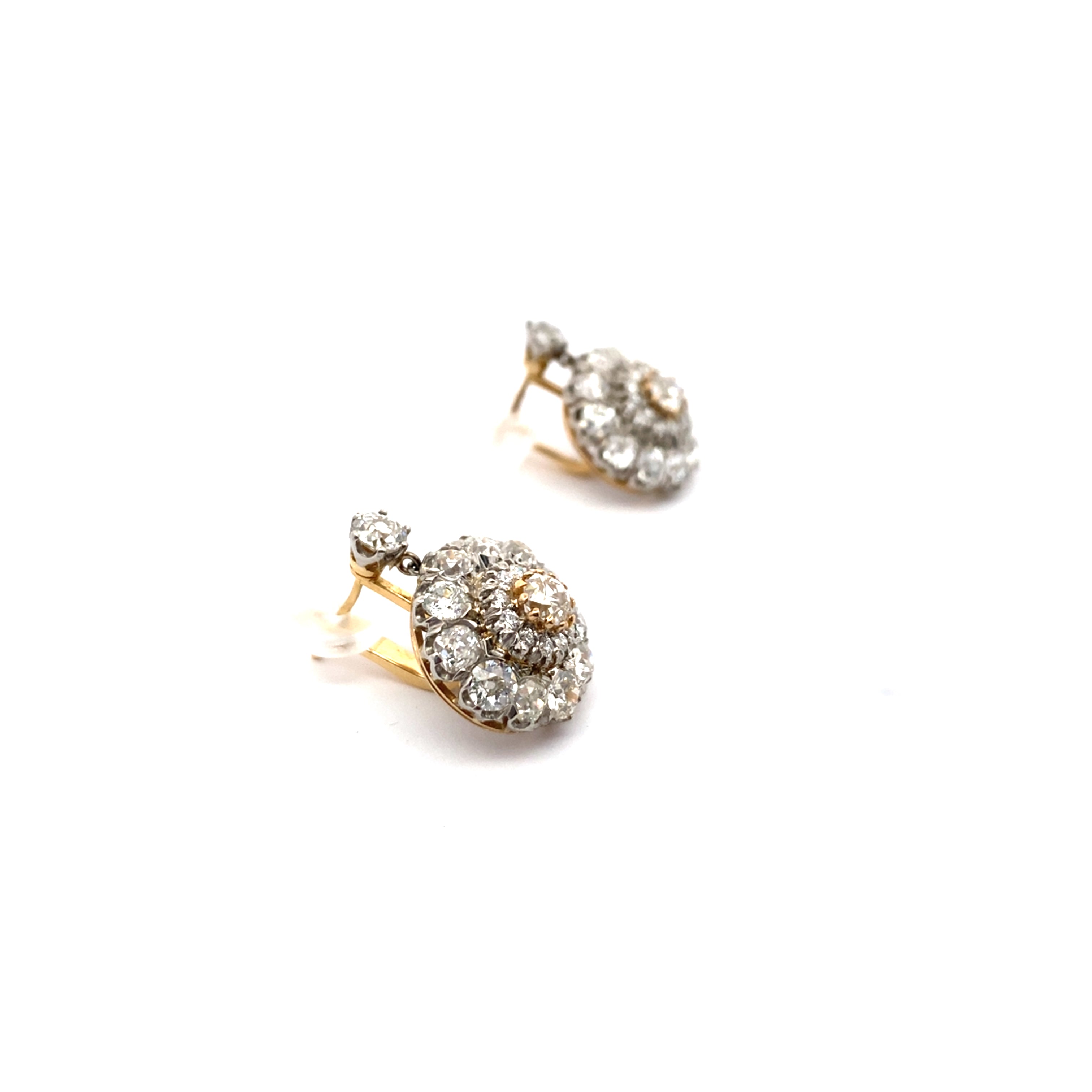 Vintage Diamond Cluster Earrings