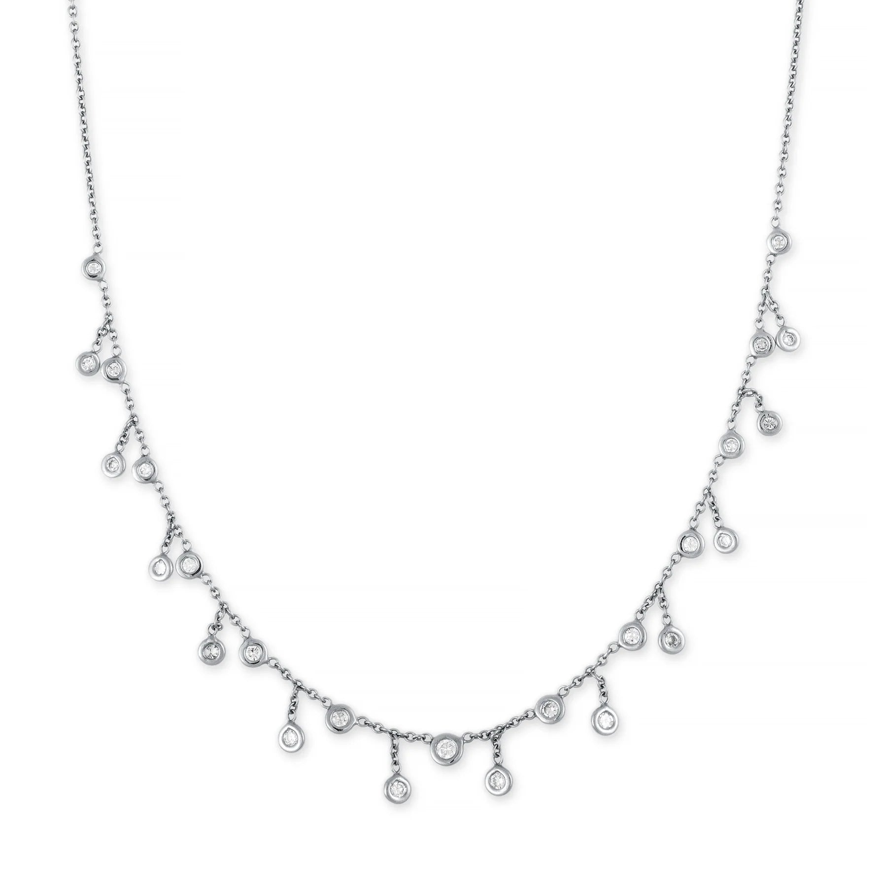 Graduated large diamond shaker necklace