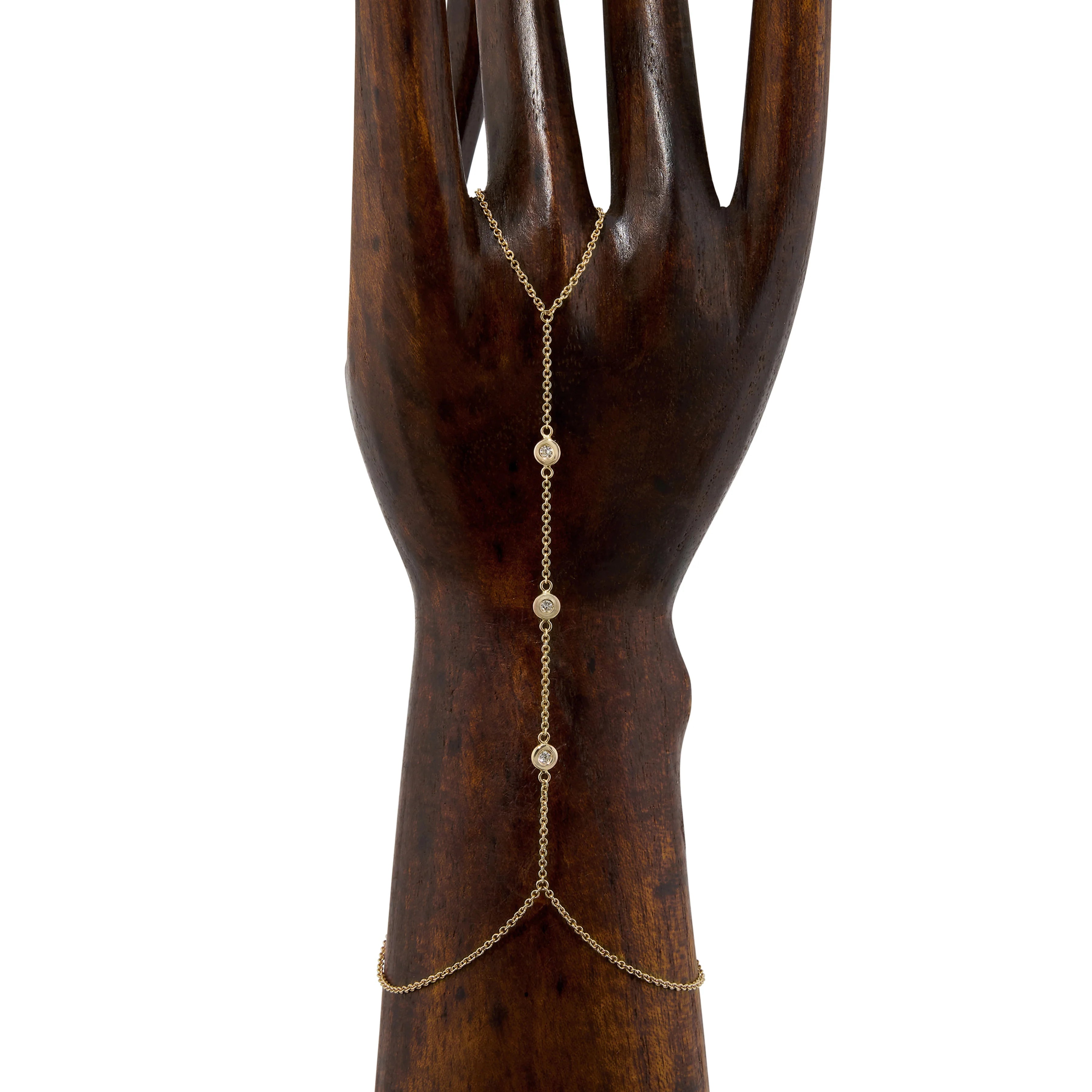 3 Spaced Out Diamond Finger Bracelet