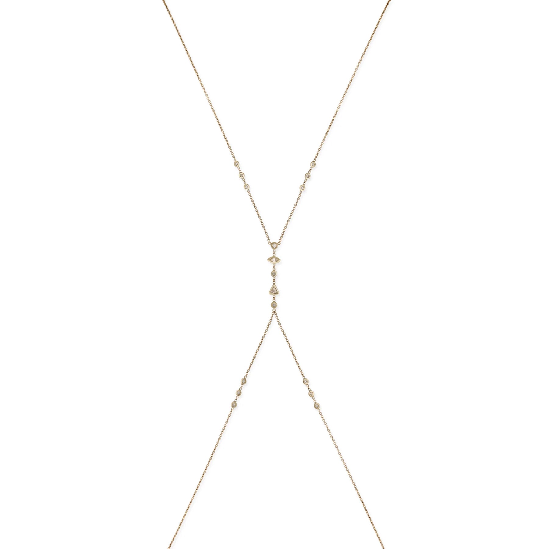 5 diamond shapes body chain