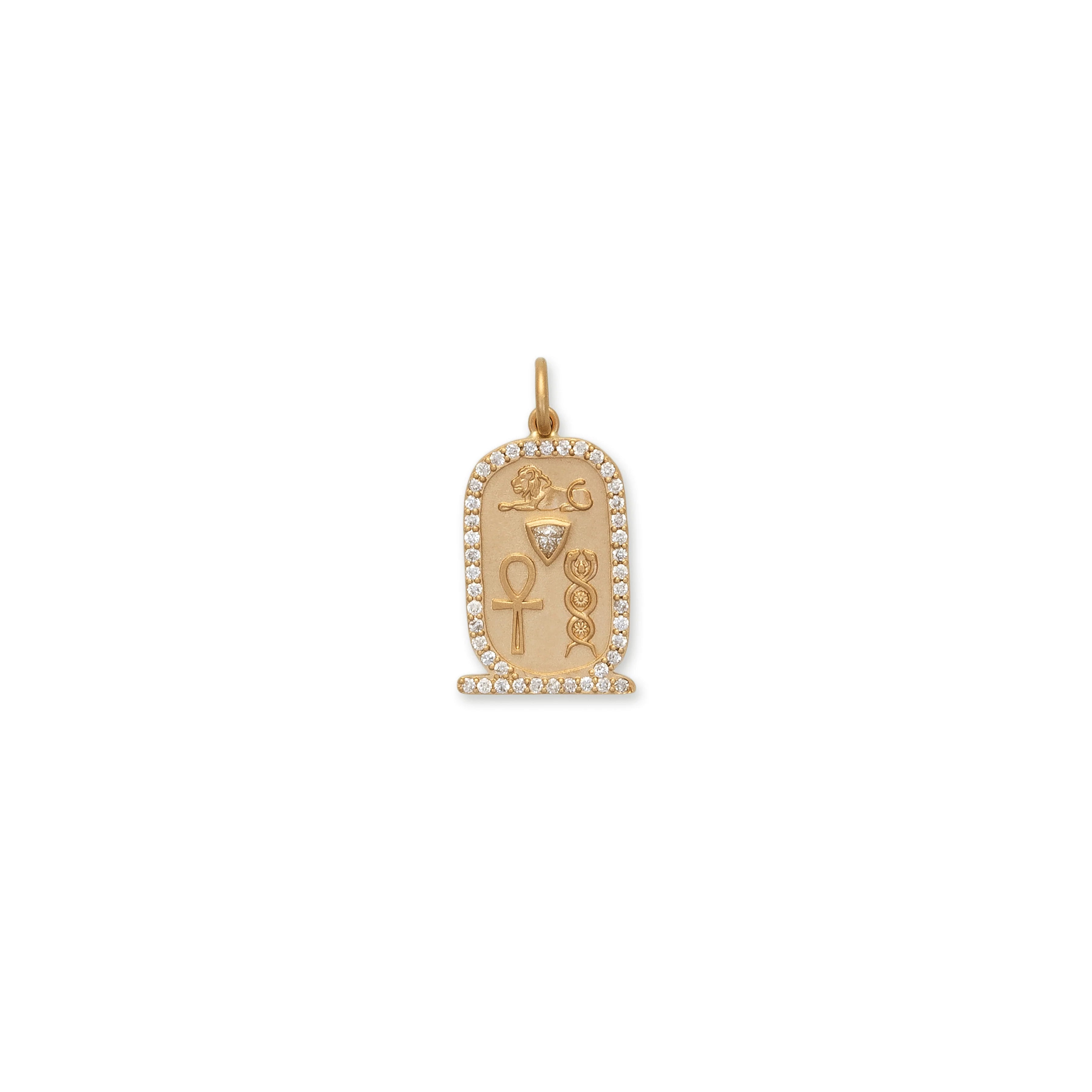 PAVE DIAMOND TRILLION CARTOUCHE CHARM