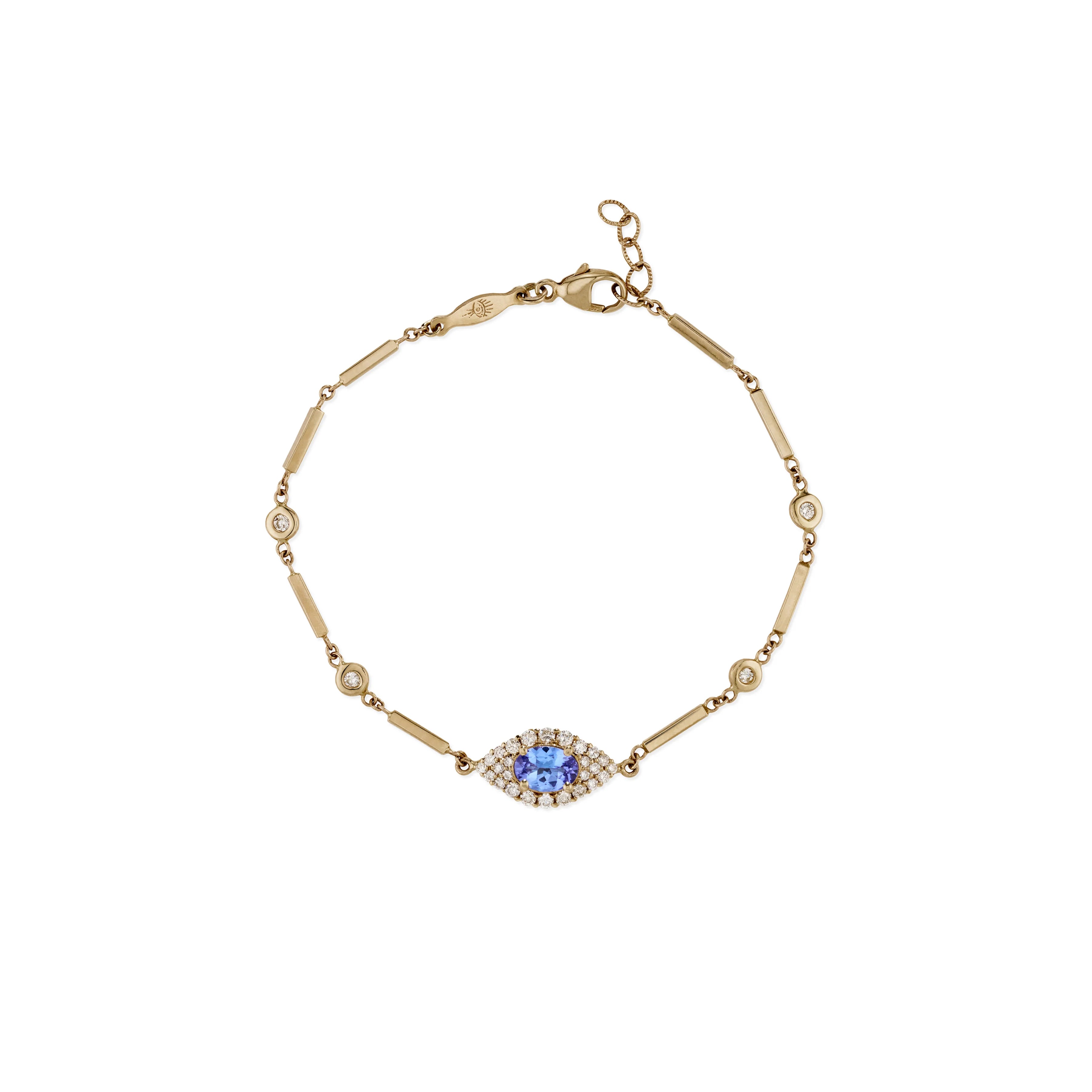 Center Eye Diamond Smooth Bar Bracelet