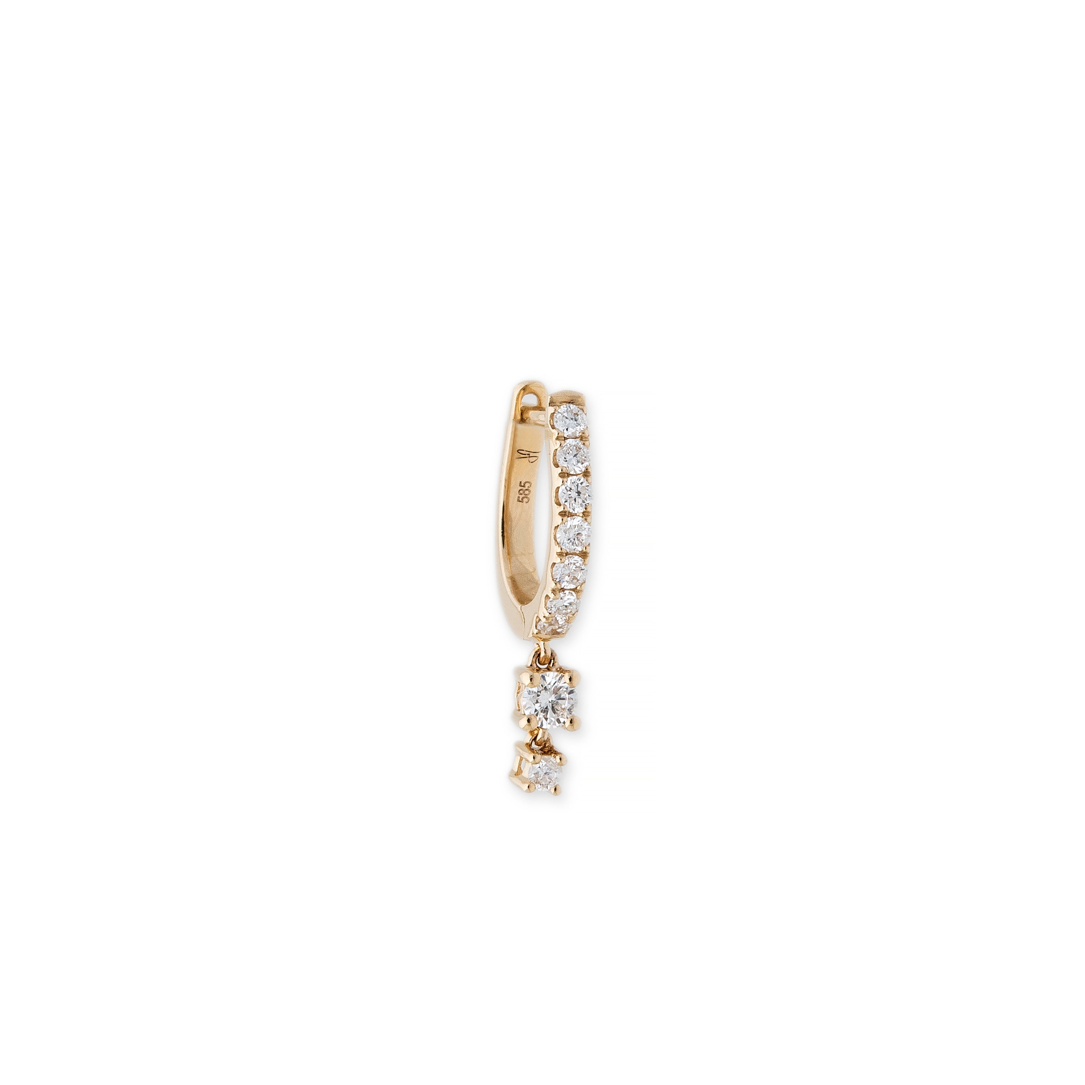 GRADUATED DIAMOND PAVE DIAMOND MINI HOOP