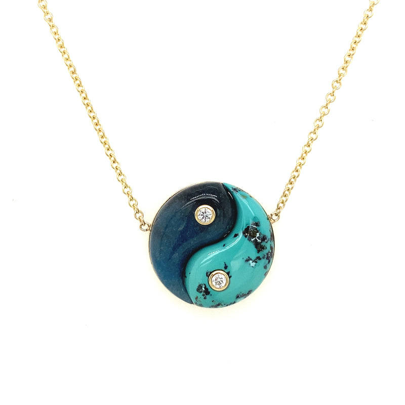 YIN YANG NECKLACE - TURQUOISE & TROLLEITE