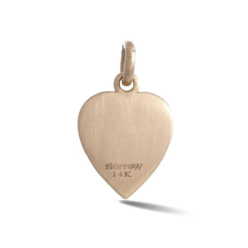 14K Gold Diamond & Pink Opal Alana Heart Charm