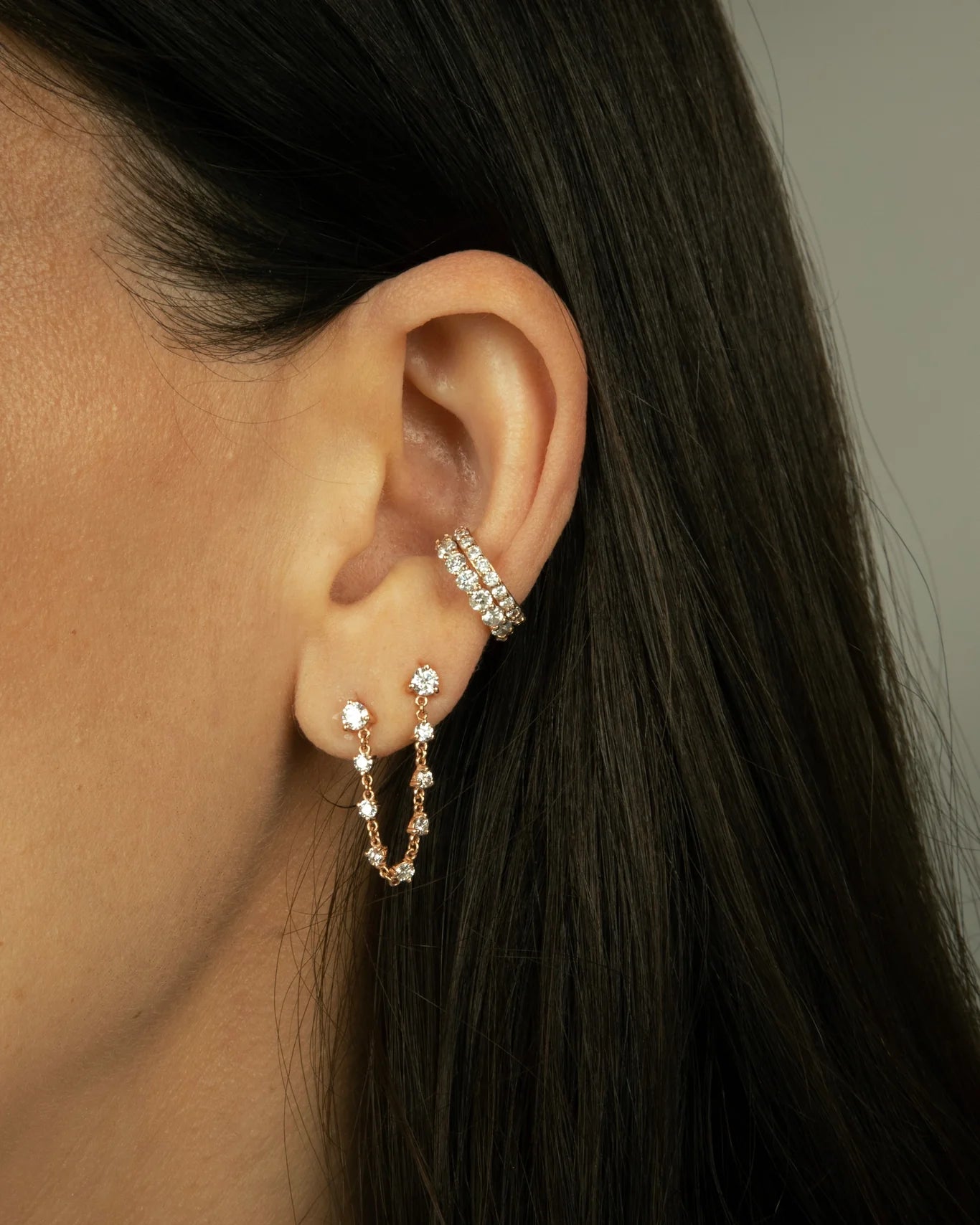SPARKLER DOUBLE EARRING CHAIN