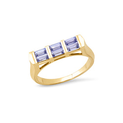 Double Baguette Stackable Tanzanite Ring