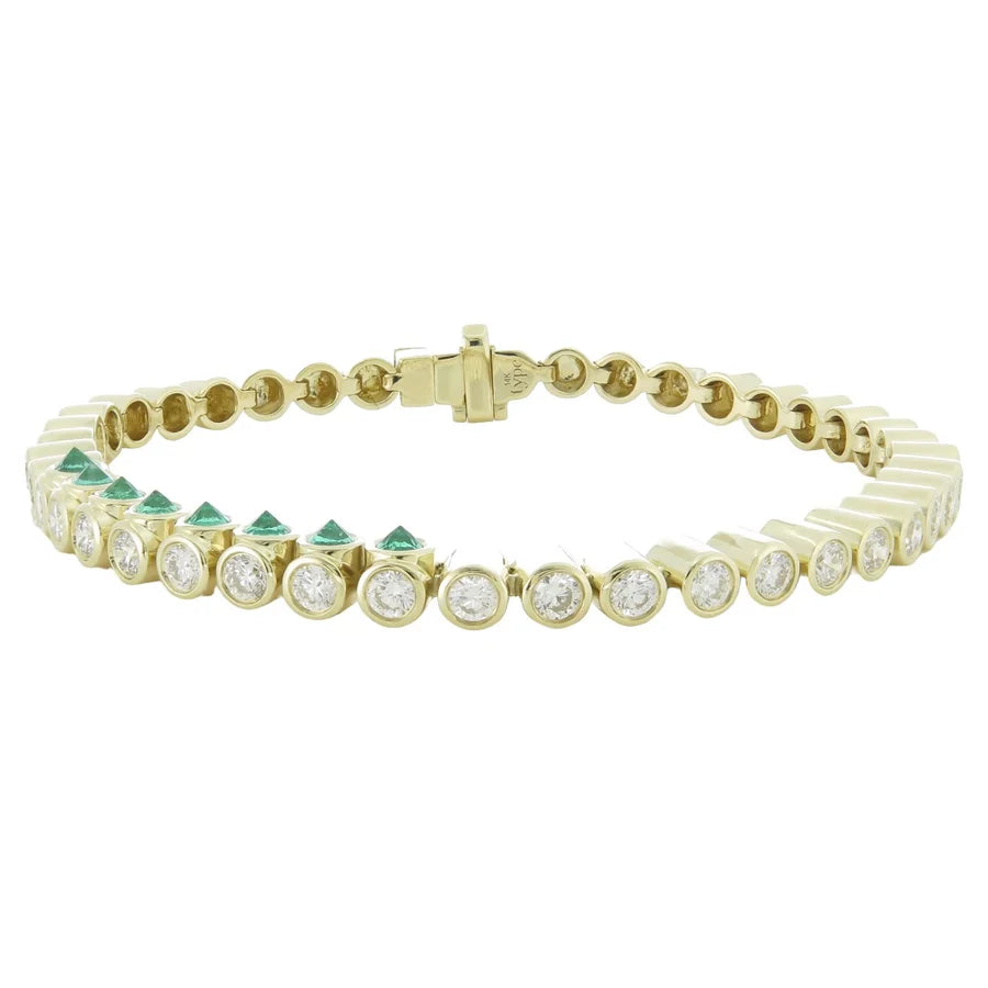 TUBBO SIDEWAY Diamond and Gemstone Tennis Bracelet