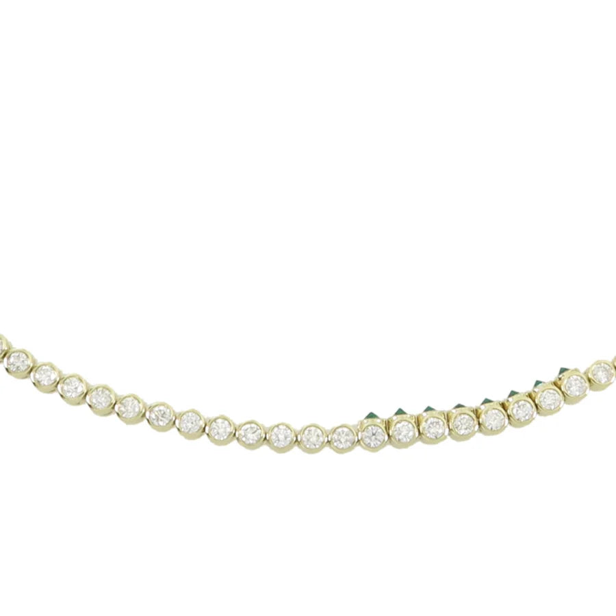 TUBBO SIDEWAY Diamond and Gemstone Tennis Necklace
