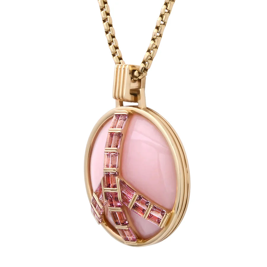 Grandsize Peace Pendant with Pink Tourmaline