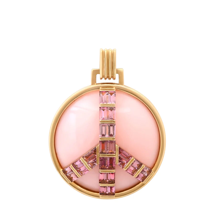 Grandsize Peace Pendant with Pink Tourmaline