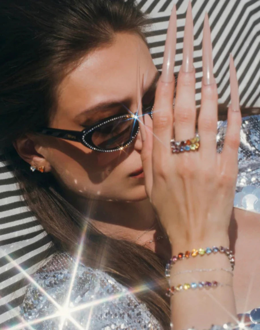 Rainbow Gem Diamond Eternity Ring