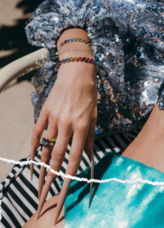 Rainbow Gem Diamond Eternity Ring