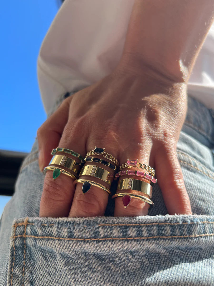 Type Stack Ruby-Pink Sapphire Ring