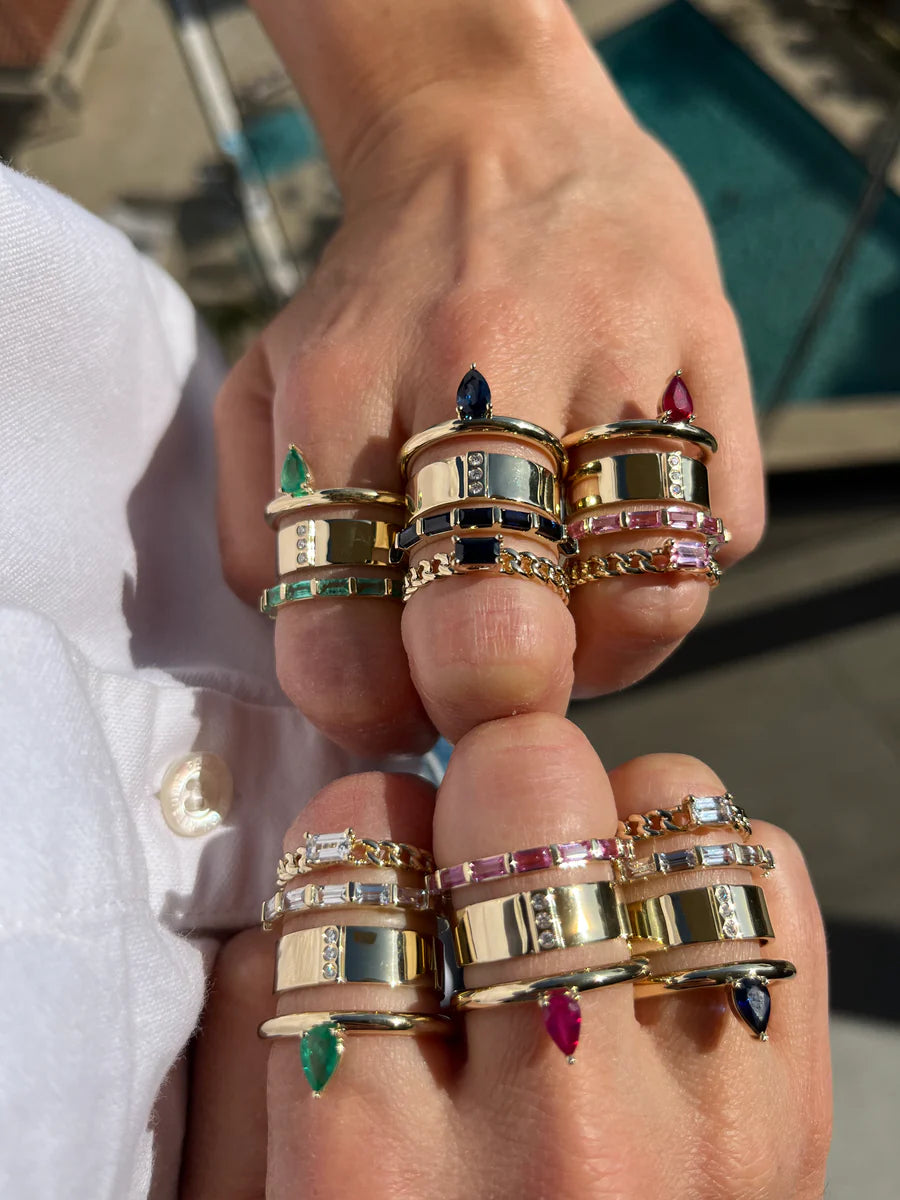 Type Stack Ruby-Pink Sapphire Ring