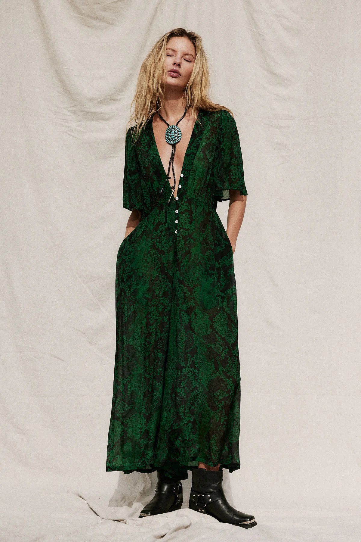 SEASIDE JUMPSUIT - EMERALD VIPER