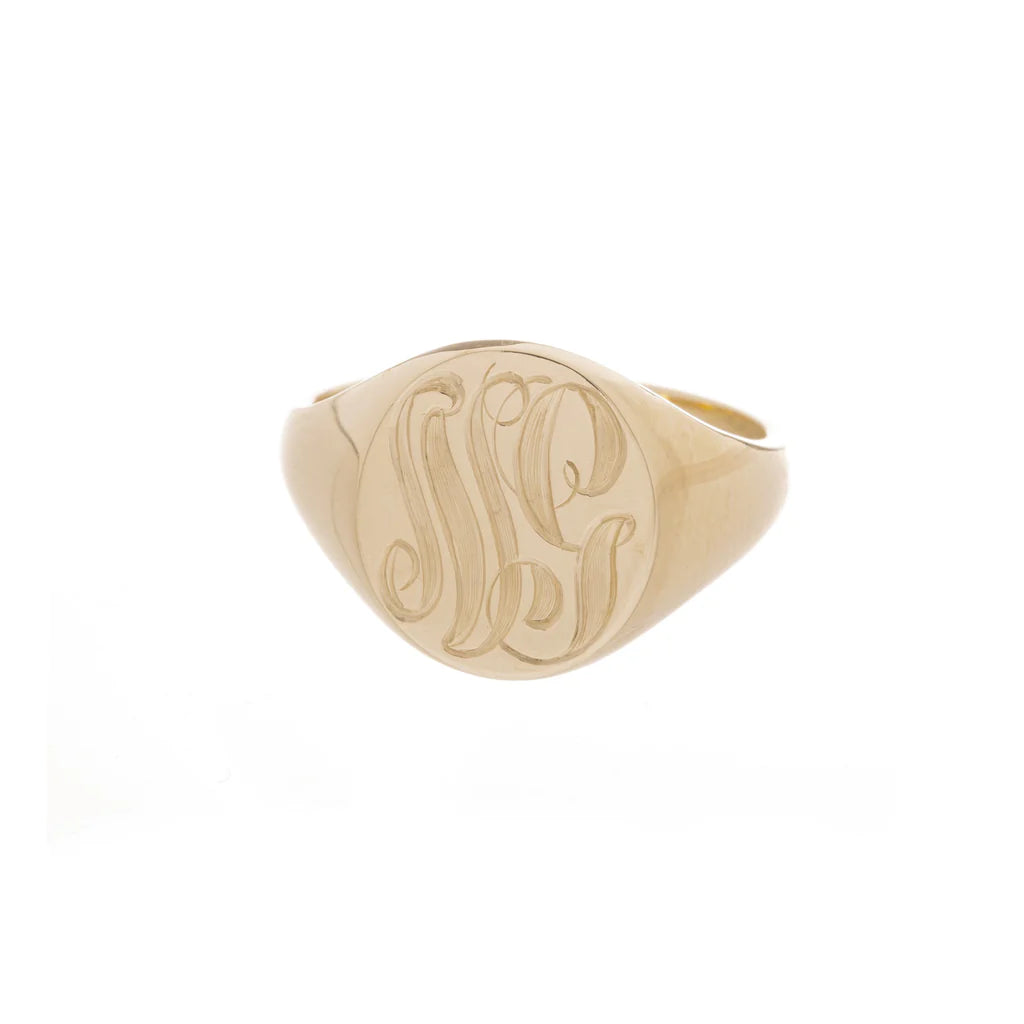 JUMBO SIGNET RING - PLAIN GOLD