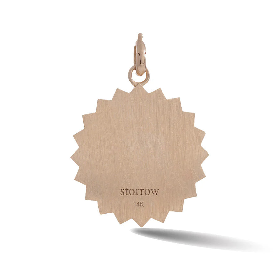 14K Gold Diamond & Garnet Victorian Lion Marion Medallion