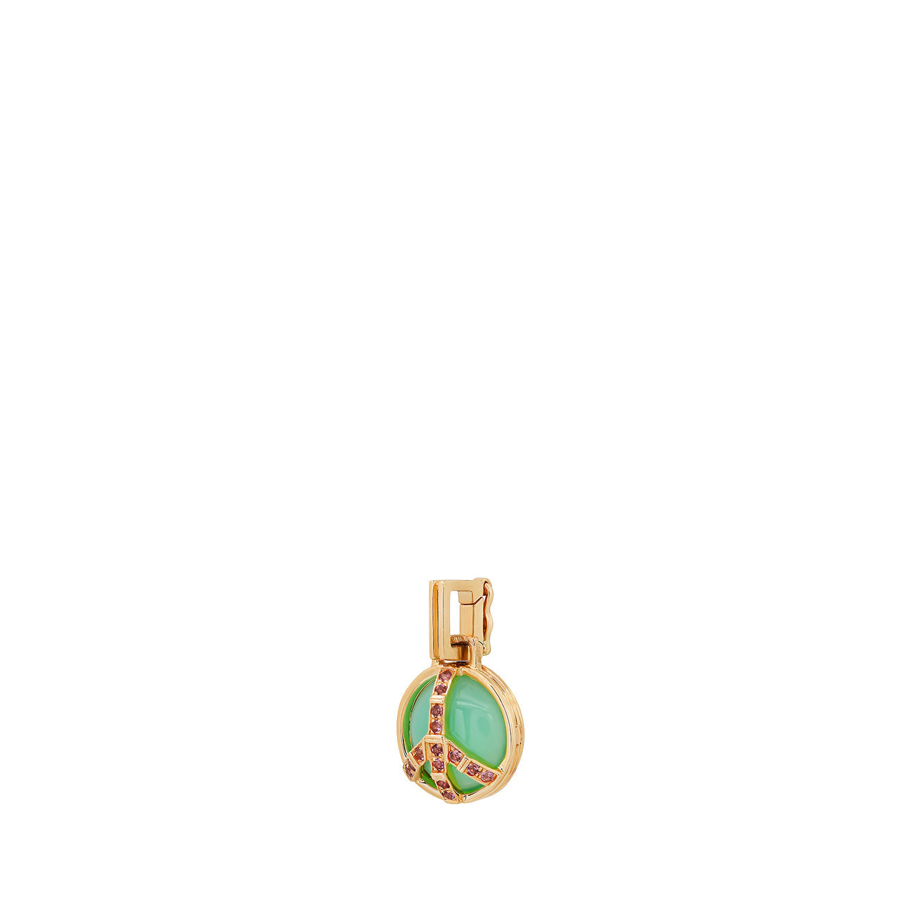 Mini Peace Pendant in Chrysophrase and Tourmaline