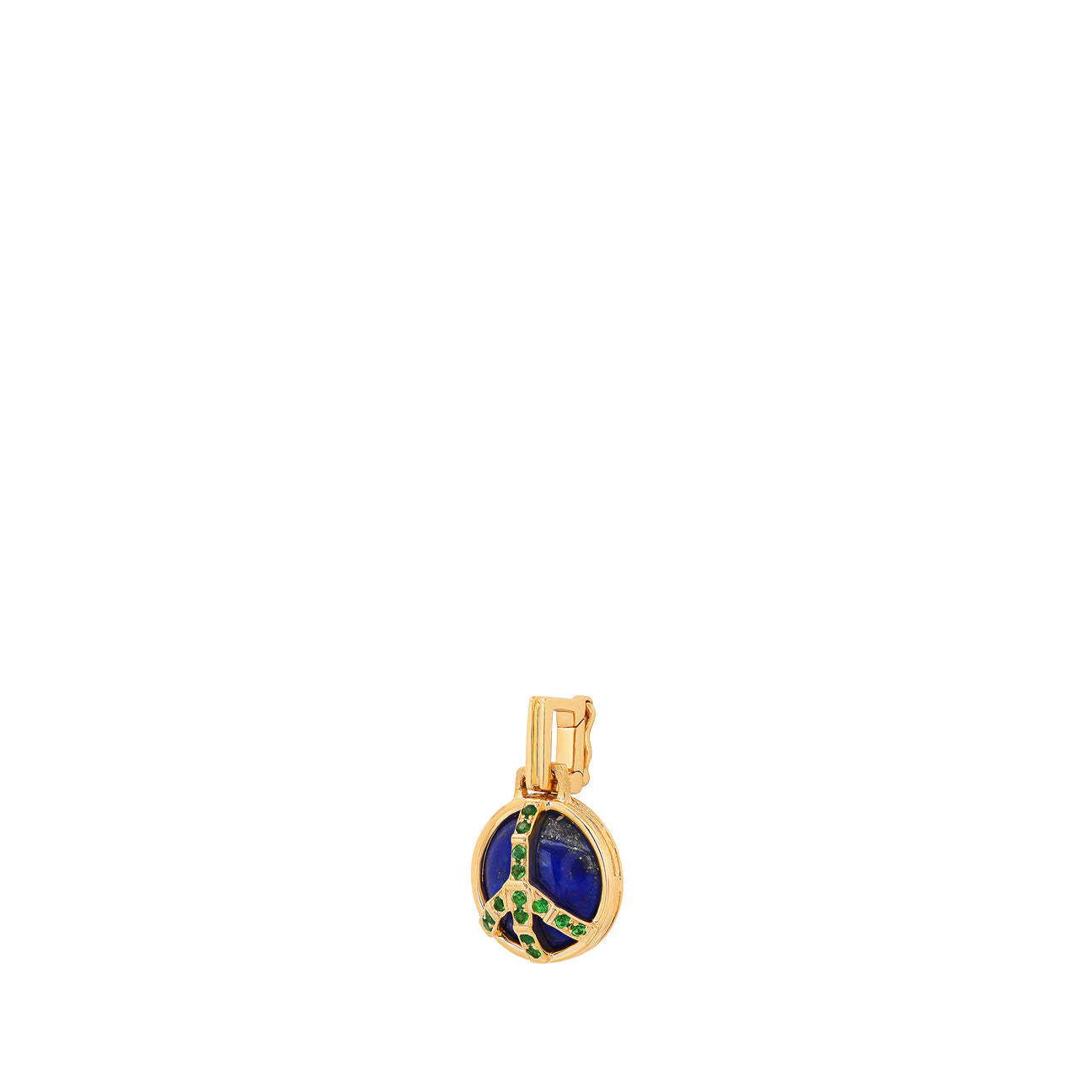 Mini Peace Pendant in Lapis and Tsavorite