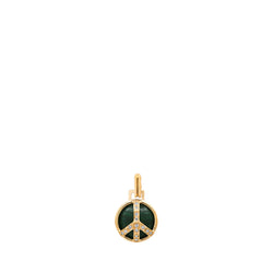 Mini Peace Pendant in Malachite and Diamonds